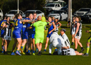 Magpie in hospital after strong tackle