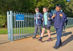 Healthy exercise on National Walk Safely to School Day