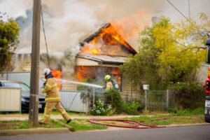 Firefighters in action