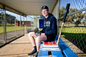 College baseballer Hayden Carroll plays waiting game