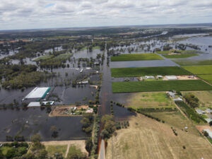 Drone footage of Benetook Avenue Extension flooding