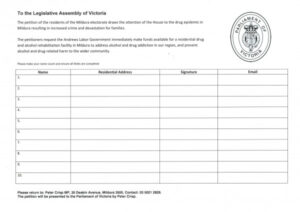 Petition to get Mildura drug rehab facility