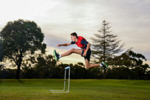 Johnson jumping for joy