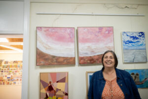 Gallery blooming with spring artwork