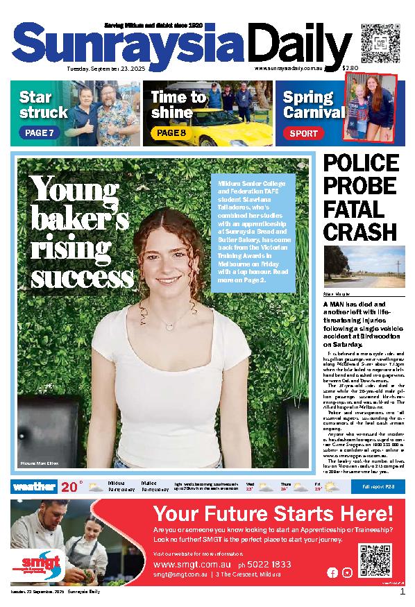 Sunraysia Daily Tuesday – 23rd September 2025
