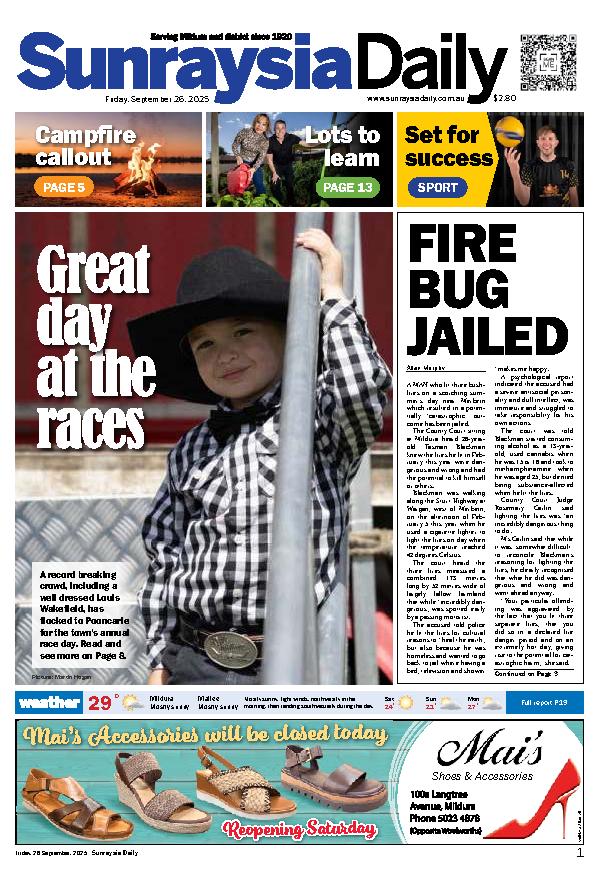 Sunraysia Daily Friday – 26th September 2025