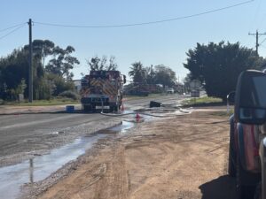 Tin shed fire put out