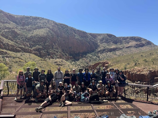 Young hikers make leaps