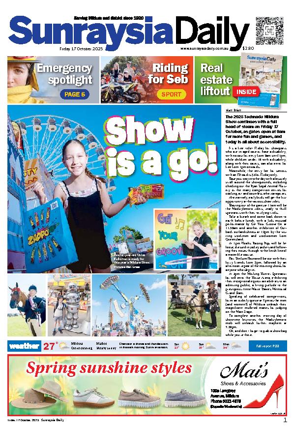 Sunraysia Daily Friday – 17th October 2025