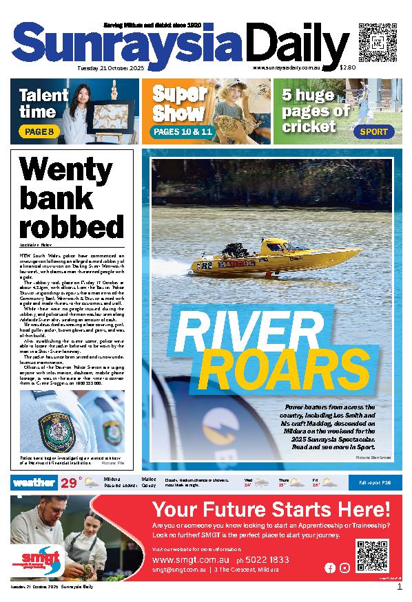 Sunraysia Daily Tuesday – 21st October 2025