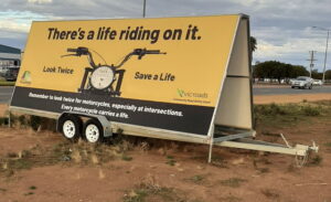 Road safety trailer vandalised