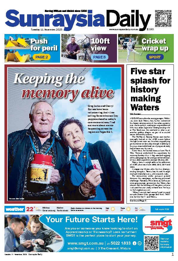 Sunraysia Daily Tuesday – 11th November 2025