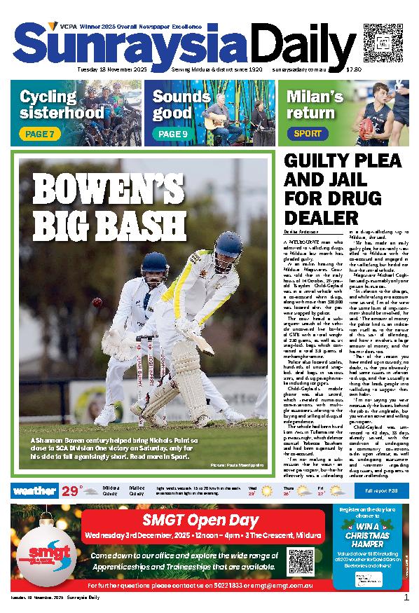 Sunraysia Daily Tuesday – 18th November 2025