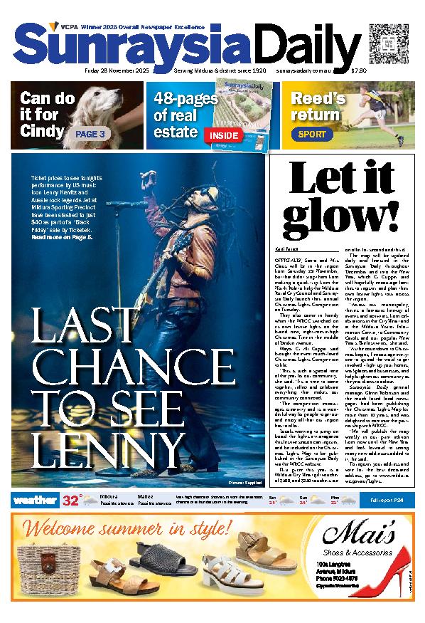 Sunraysia Daily Friday – 28th November 2025