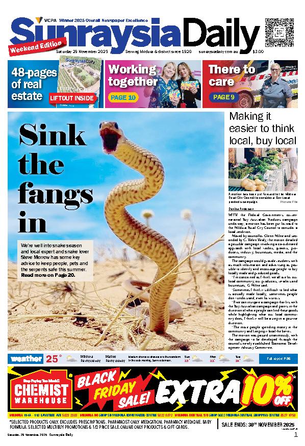 Sunraysia Daily Saturday – 29th November 2025