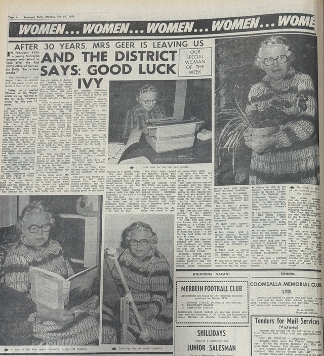 Peeps into the Past – 26 October to 1 November: Goodbye Ivy