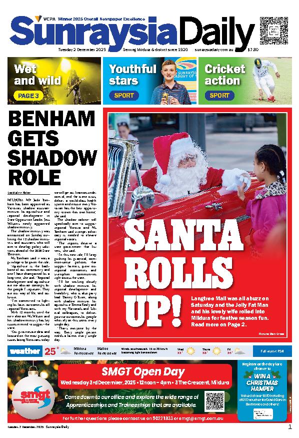 Sunraysia Daily Tuesday – 2nd December 2025