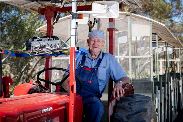 Vic gets a kick out of tractor driving