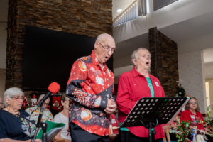 Bopping along at a festive sing-song
