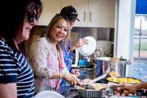 Festive feast at community house