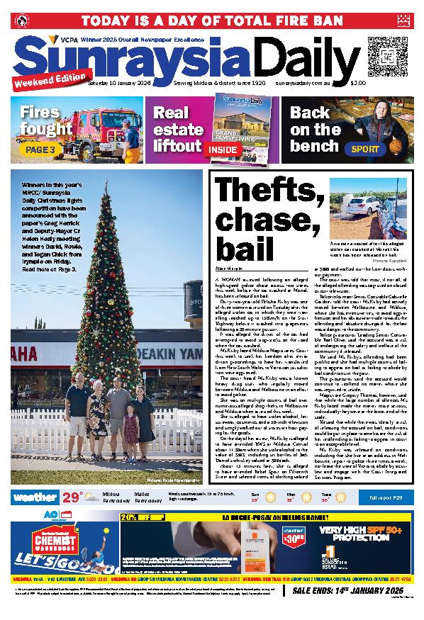 Sunraysia Daily Saturday – 10th January 2026