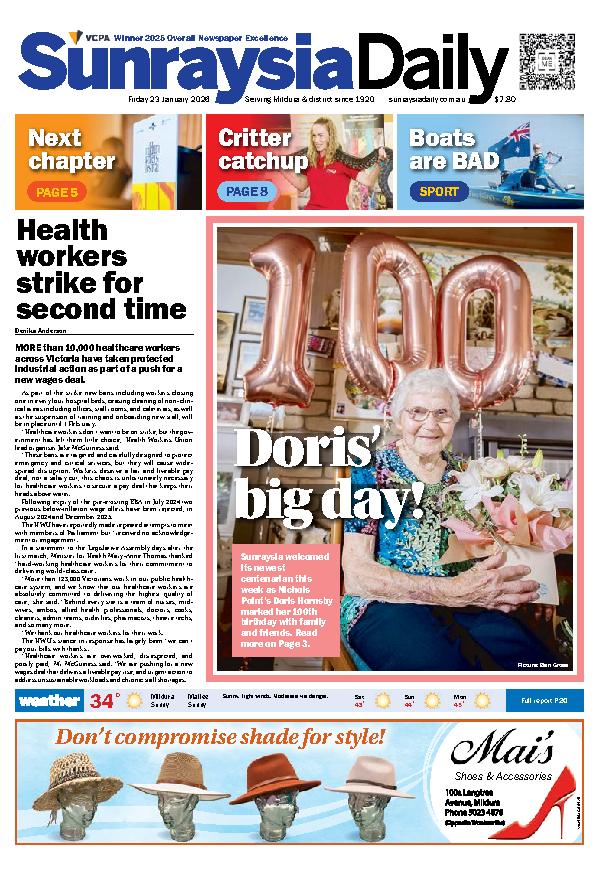 Sunraysia Daily Friday – 23rd January 2026