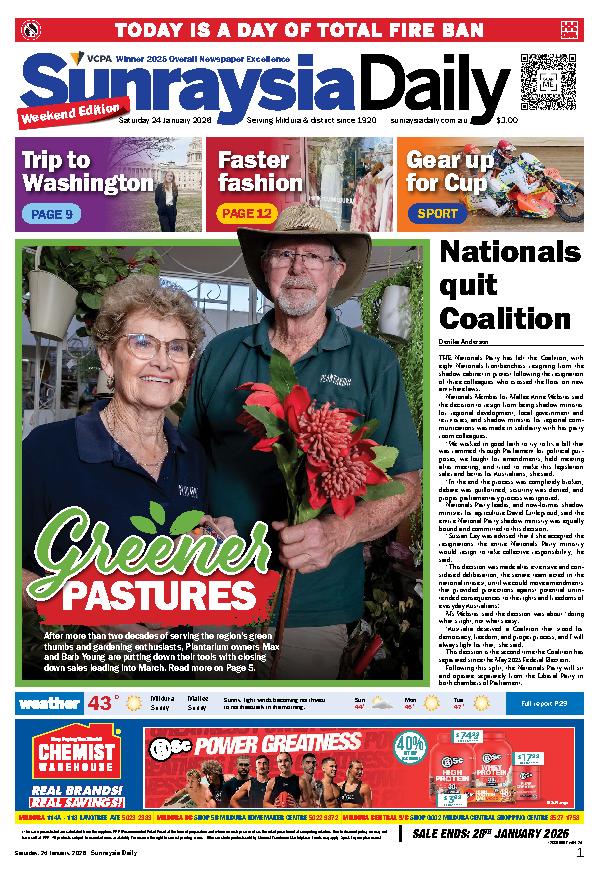 Sunraysia Daily Saturday – 24th January 2026