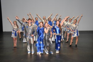 Theatre group at home on stage