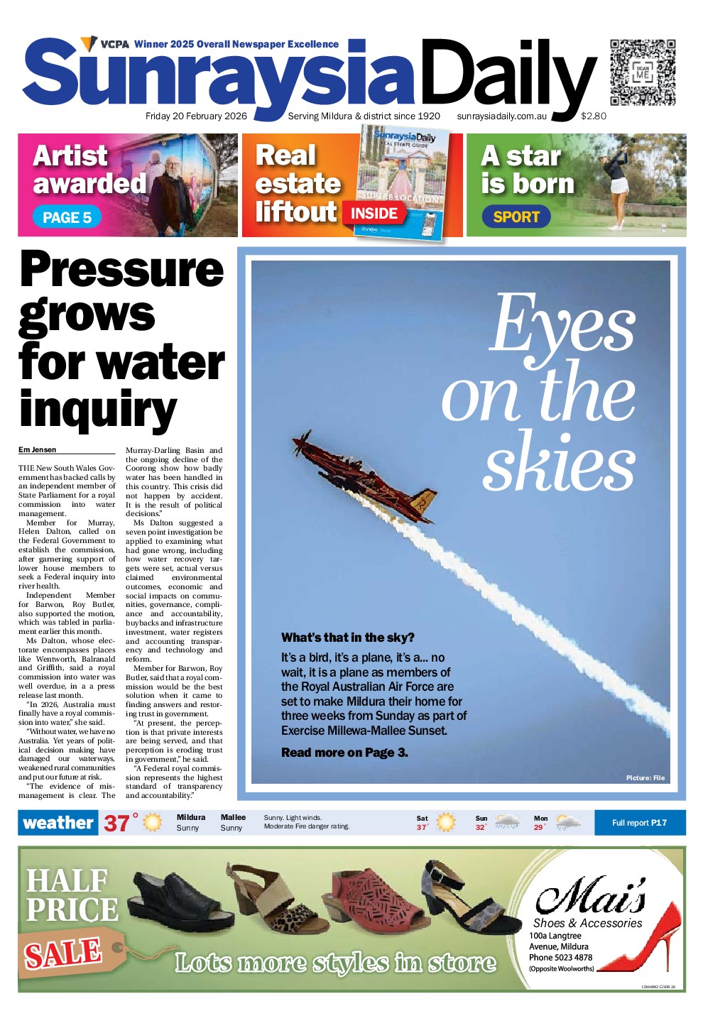 Sunraysia Daily Friday – 20th February 2026