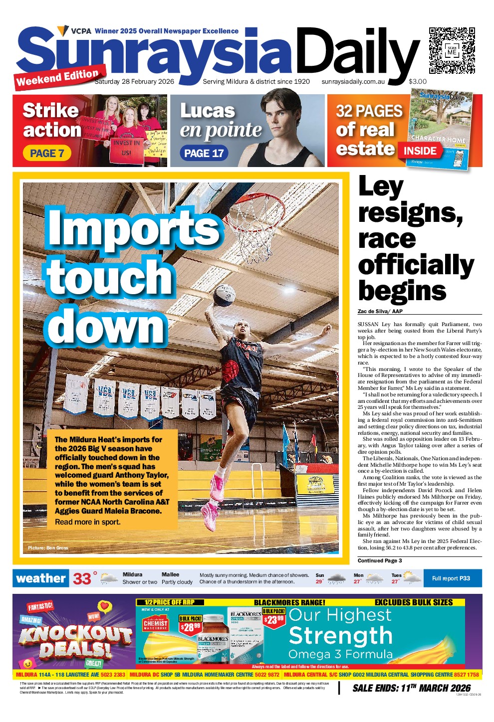 Sunraysia Daily Saturday – 28th February 2026