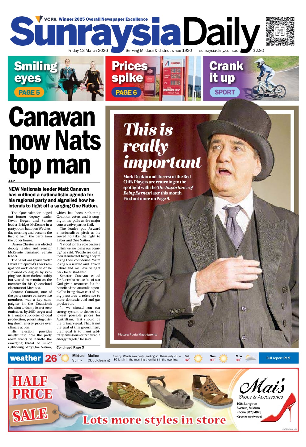 Sunraysia Daily Friday – 13th March 2026