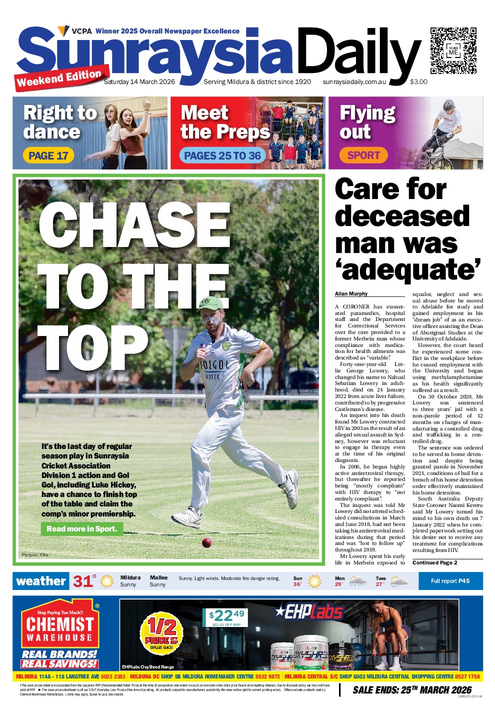 Sunraysia Daily Saturday – 14th March 2026