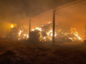 Warning on damp haystacks