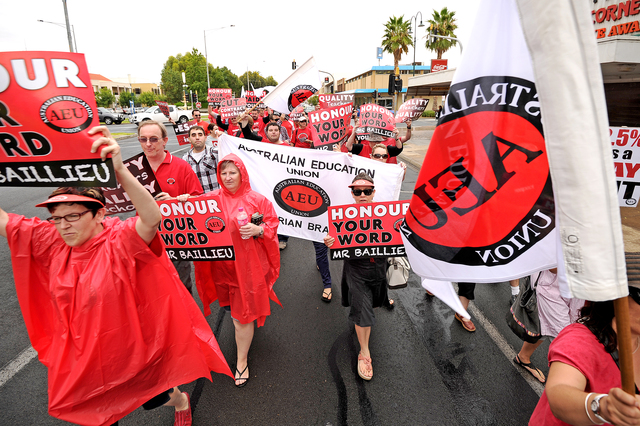 Teachers go on strike