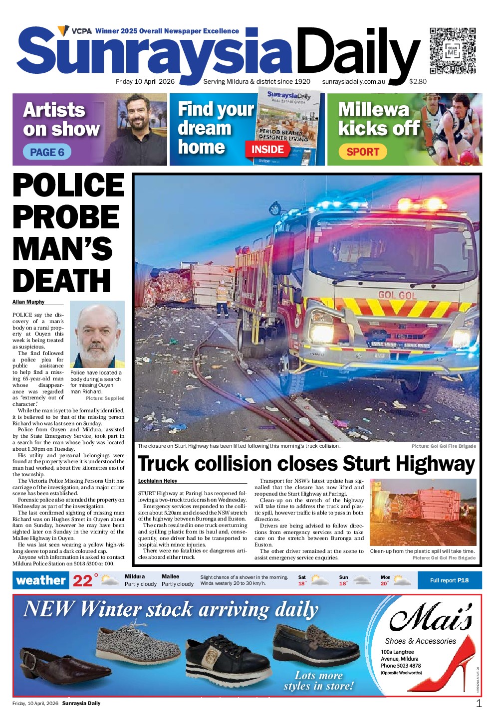 Sunraysia Daily Friday – 10th April 2026