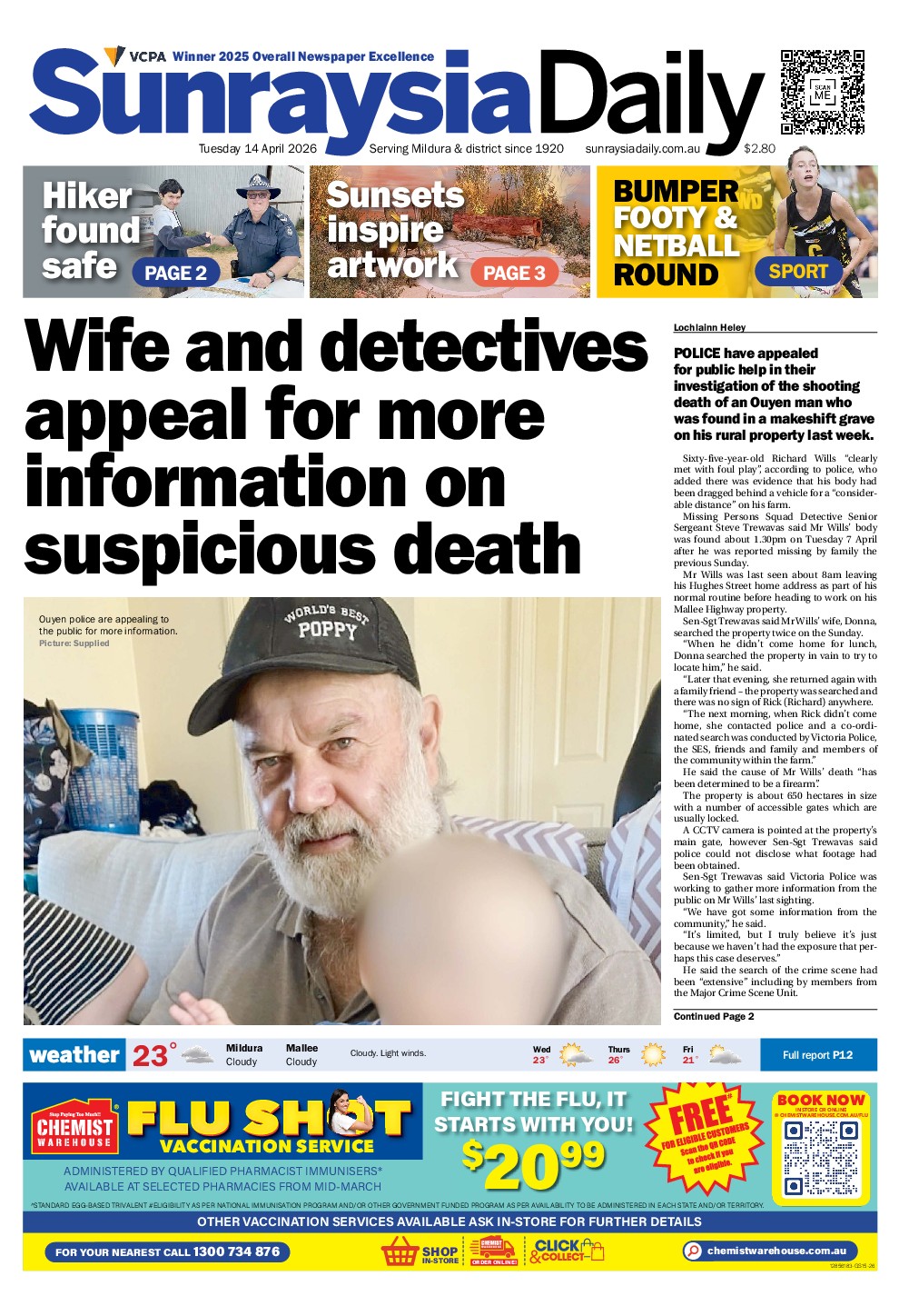 Sunraysia Daily Tuesday – 14th April 2026