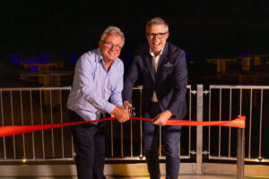 Clothes lines light up the desert sky