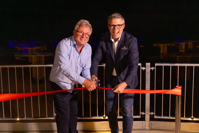 Clothes lines light up the desert sky