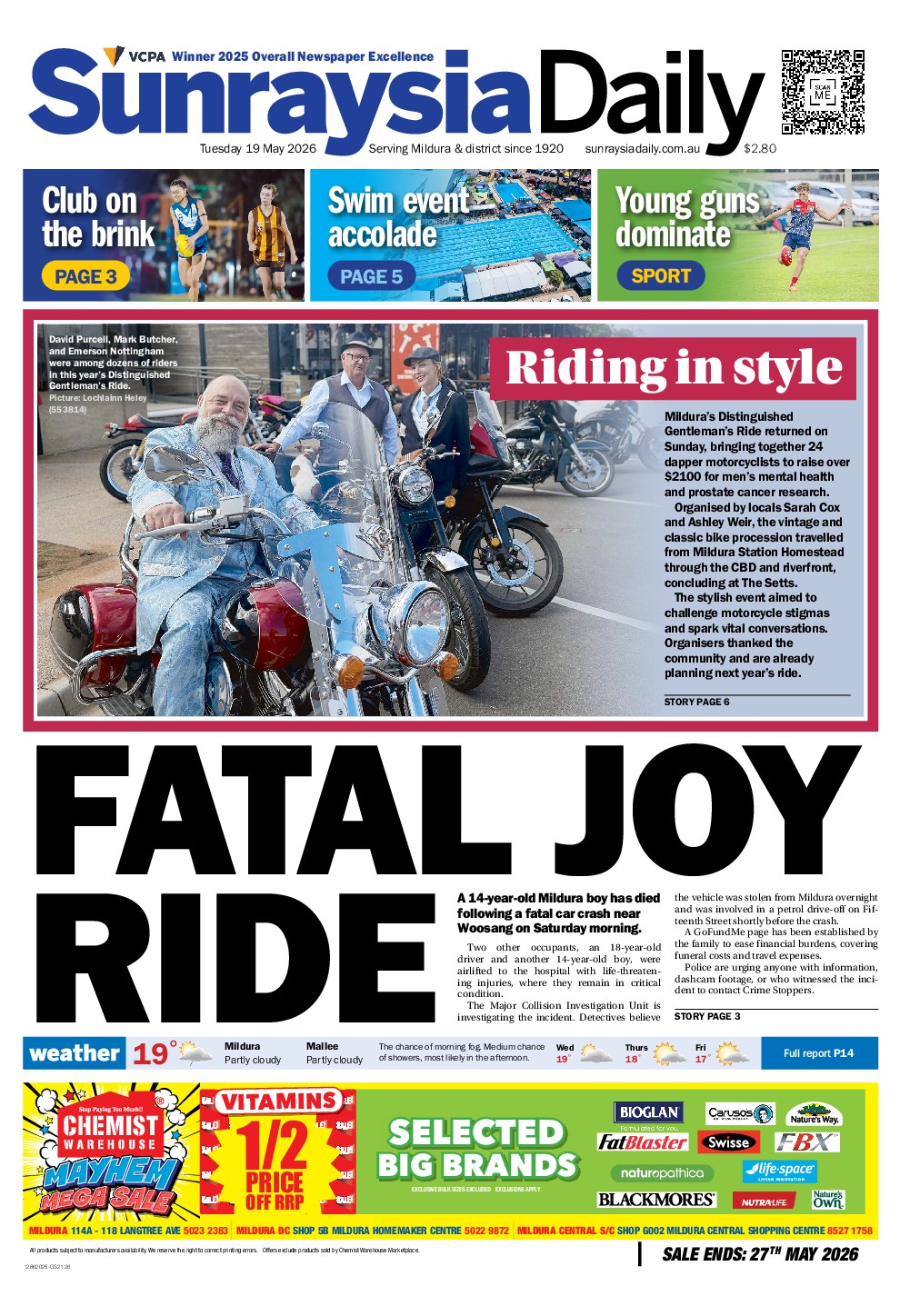 Sunraysia Daily Tuesday – 19th May 2026